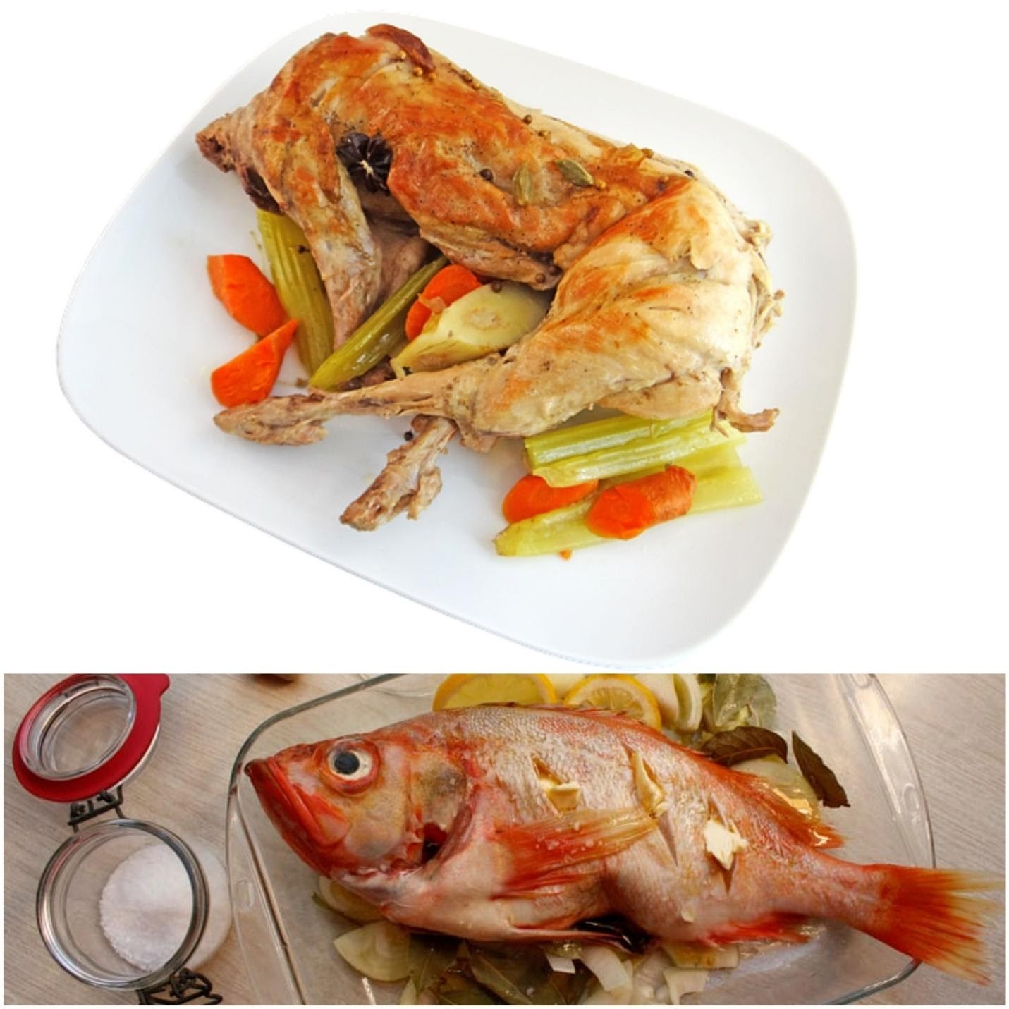 is rabbit meat healthy for you_cooked rabbit and fish